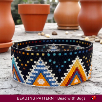 WIND AND WATER: A Peyote Stitch Beaded Bracelet Pattern by Bead with Bugs